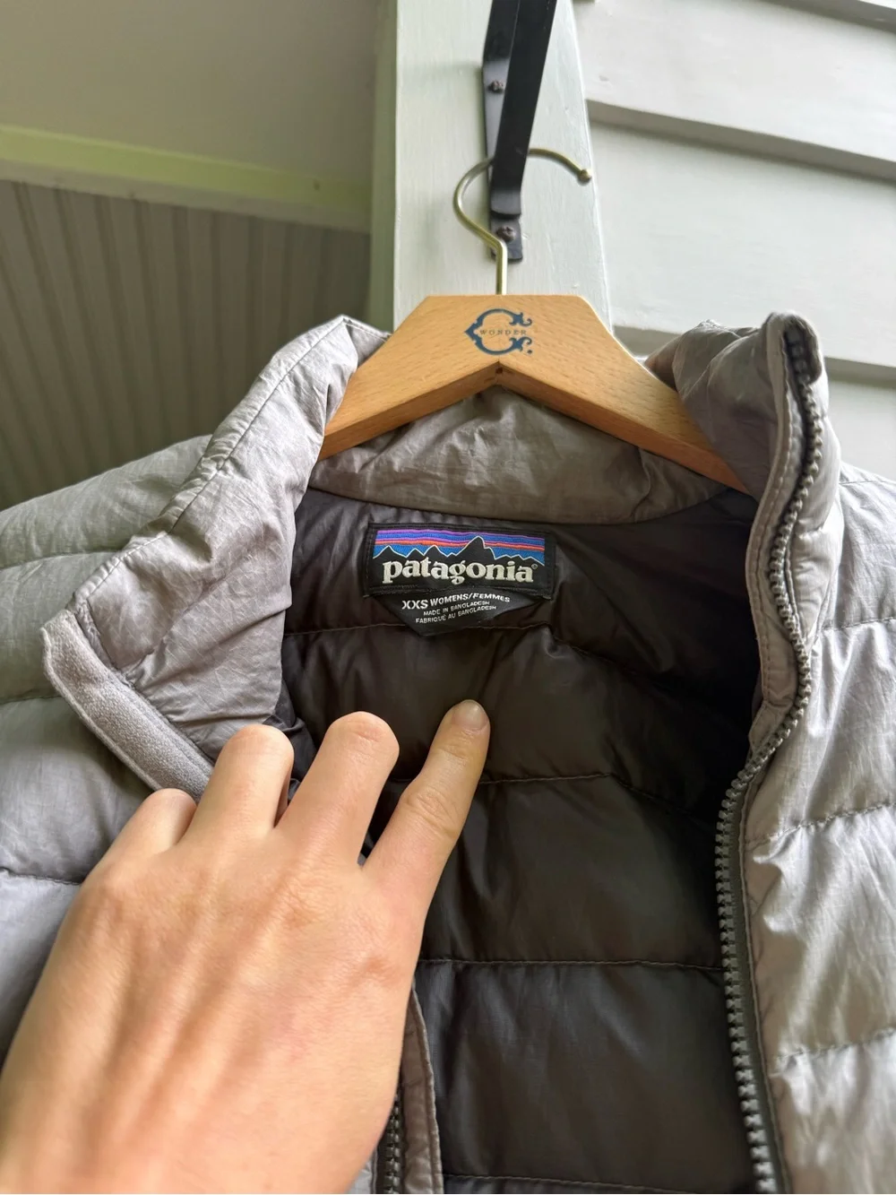 Patagonia Women's Light Gray Quilted Down Puffer Jacket